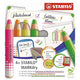 Stabilo markdry neon set van 4 whiteboard potloden, puntenslijper en reinigingsdoekje