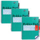 Collegeblok pukka metallic geruit groen 200 pagina's 3 stuks