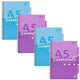 Collegeblok pukka essentials a5 geruit kleurenassortiment 200 pagina's 4 stuks