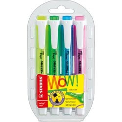 Afbeelding laden in galerijviewer, Stabilo tekstmarker swing cool 275 4 kleurenassortiment breed beitelpunt 4 stuk
