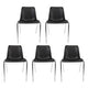 Bezoekersstoel viking iris zwart chroom stapelbaar 5 stuks