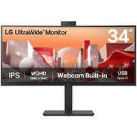 Lg ultrawide 34ba85qe 34 curved monitor (zwart, 1x displayport, 2x hdmi, 1x usb-c, 4x usb-a, 1x rj-45, webcam)