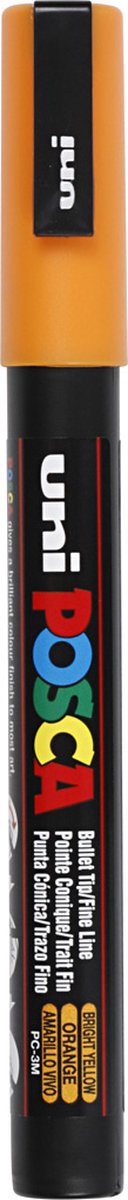 Uni posca pc3m acrylmarker oranje - ronde punt tot 1,3 mm