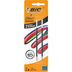 Balpen-navulling bic 4 colours zwart 2 stuks