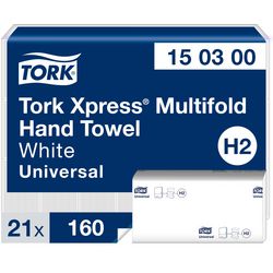 Handdoek tork 150300 wit 2-laags