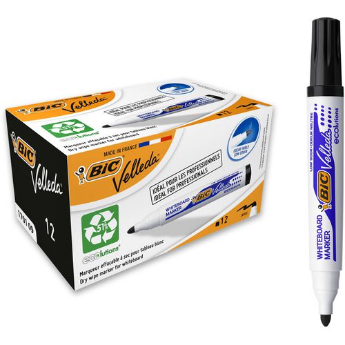 Bic whiteboard marker 1701 velleda kunststofhouder breed 1-5mm zwart rond