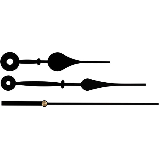 Wijzers, gatgrootte 4+6 mm, zwart, 1 set