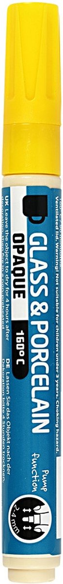 Creativ company glas- en porseleinstift dekkend - geel