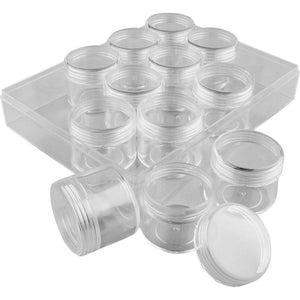 Opslagdoos met potjes, h: 30 mm, d 35 mm, 20 ml, 12 stuk 1 set