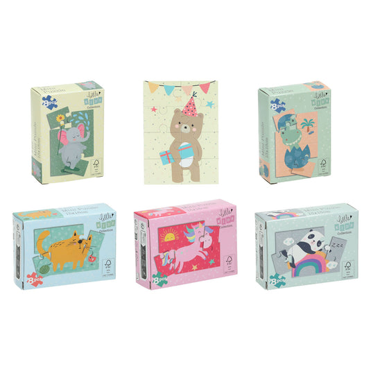 Mini puzzel dieren, 8st.