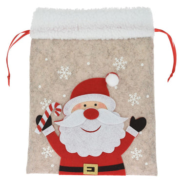 Koopman vilten zakje kerstfiguur cadeauzakje kerst multi kleuren 26x21 cm.