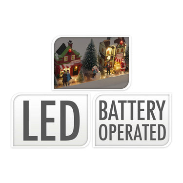 Kerstdorp met led set, 17dlg.