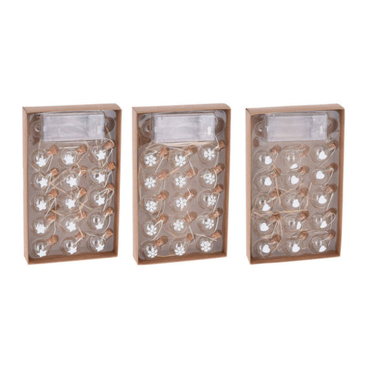 Draadslinger met 15 kerstballetjes led warm white