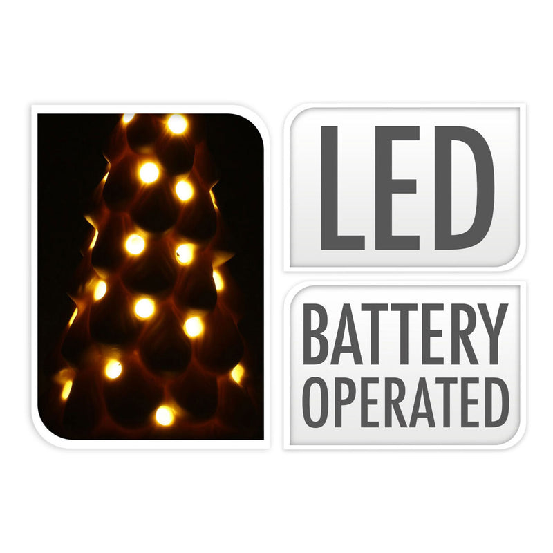 Load image into Gallery viewer, Porseleinen kerstboom met led , set van 6 stuks
