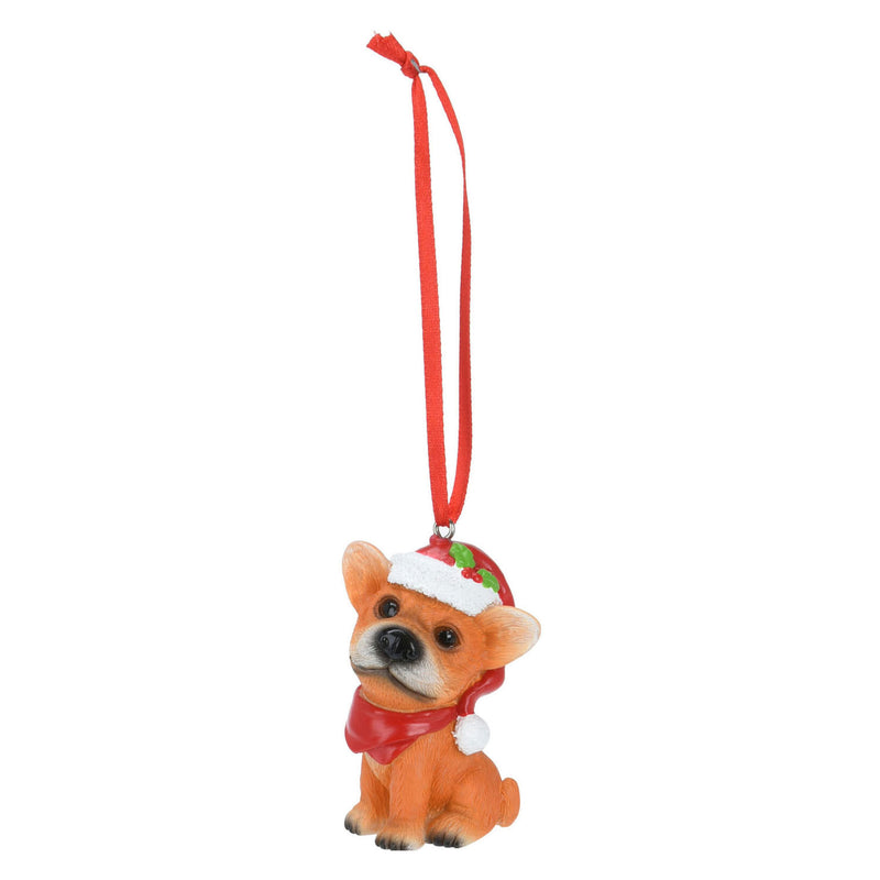 Load image into Gallery viewer, Kersthanger Hond met Kerstmuts, Set van 12 stuks
