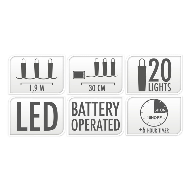 Load image into Gallery viewer, Slinger Sneeuwbal 20 Led Lampjes, 190cm
