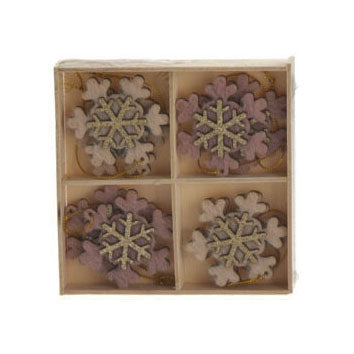 Houten Hangdecoratie Set, 8st.