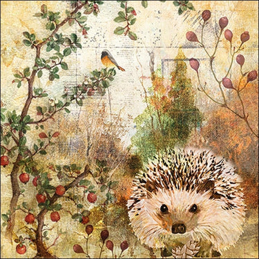 Ambiente servetten 33x33cm autumn hedgehog 20 stuks