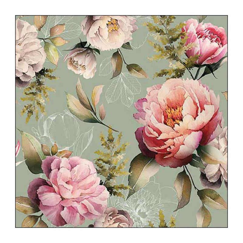 Load image into Gallery viewer, Ambiente servet 25x25cm peonies
