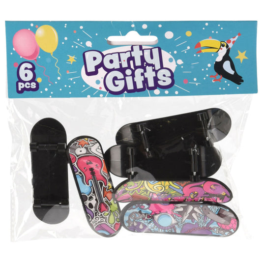 Uitdeelcadeautjes vingerskateboard, 6st.