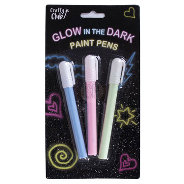Glow in the dark verfstiften, 3st.