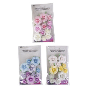Papieren bloemen met glitters