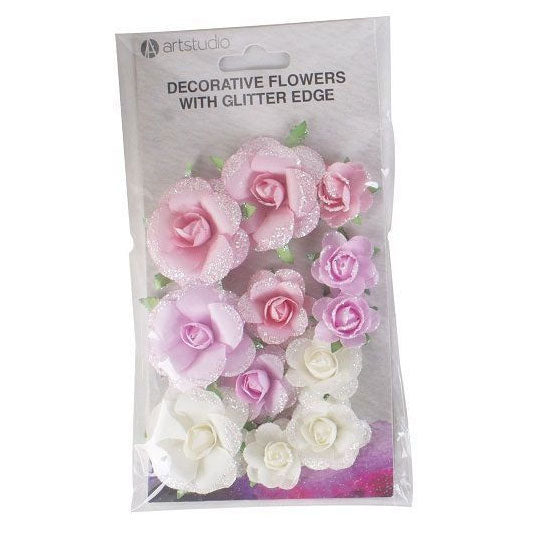 Load image into Gallery viewer, Papieren bloemen met glitters
