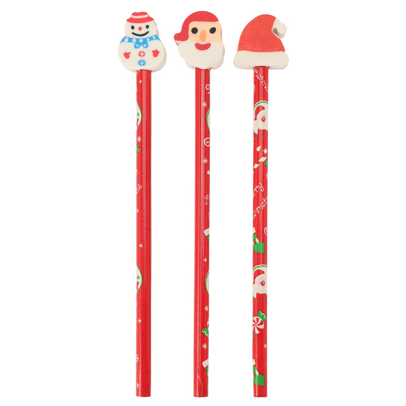 Load image into Gallery viewer, Potlood met gum kerst, 3st.
