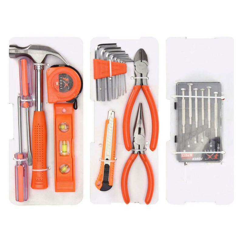 Load image into Gallery viewer, Kunststof gereedschapskist met inhoud, 23dlg.
