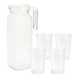 Drinkglazenset met kan, 5dlg.