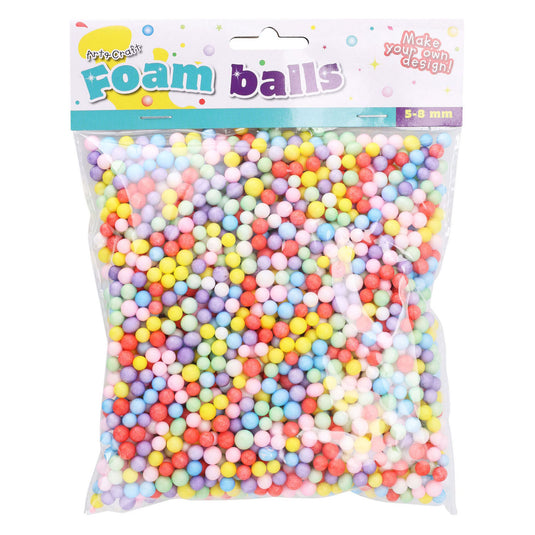Gekleurde foamballetjes, 5-8mm.