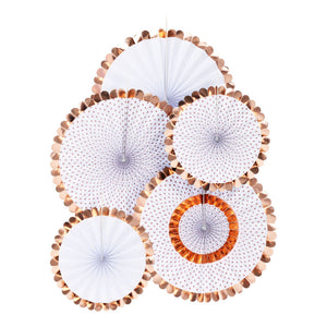 Waaier rose goud set van 5st.