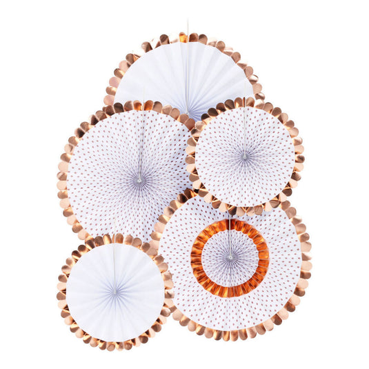 Waaier rose goud set van 5st.