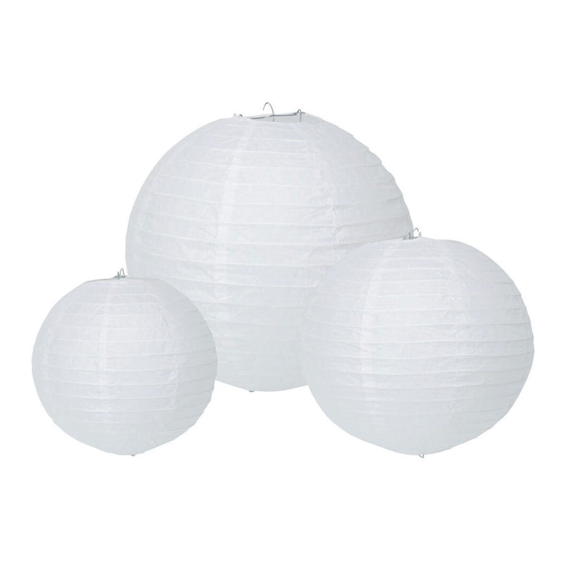 Load image into Gallery viewer, Lampion papier rosegoud wit, set van 6
