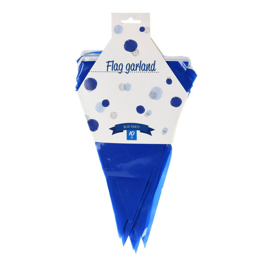 Vlaggenlijn met 20 blauwe vlaggen, 10m