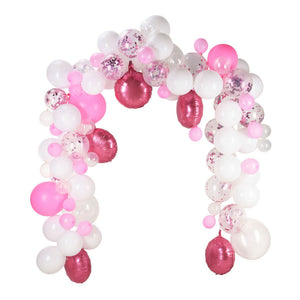 Bouw je eigen ballonnenboog set roze, 120dlg.