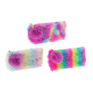 Etui regenboog pluche, 20,5cm