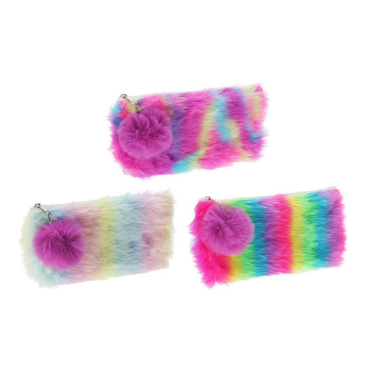 Etui regenboog pluche, 20,5cm