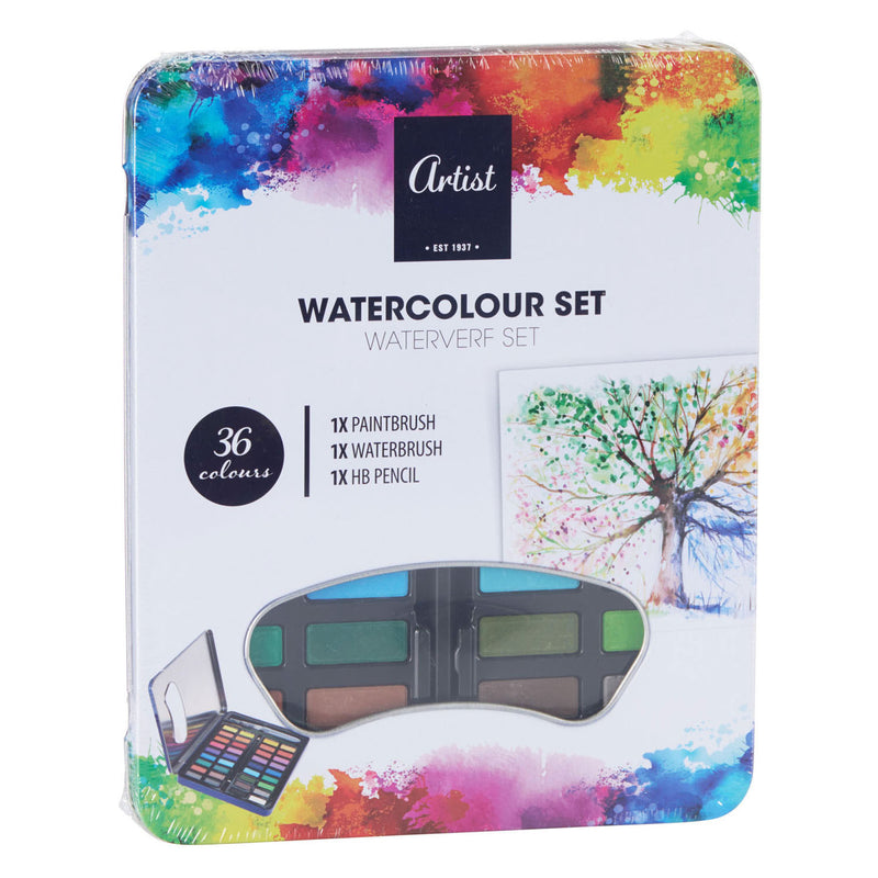 Load image into Gallery viewer, Waterverf set met kwast, 36 kleuren

