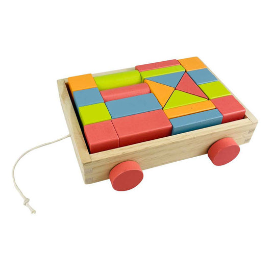 Koopman houten blokkenkar, 20dlg.