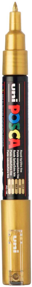 Uni posca verfmarker 1mc goud - conische punt - 1 mm