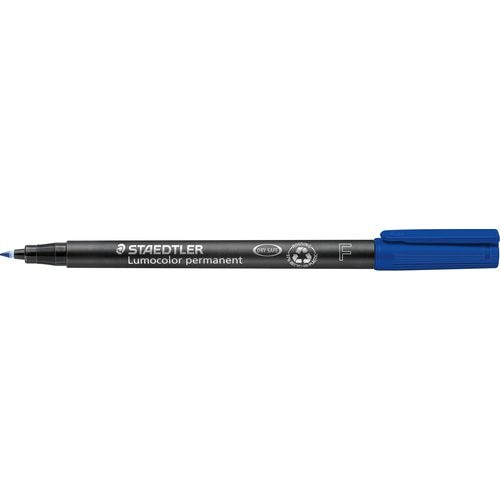 Staedtler marker permanent lumocolor 318-3 fijn 0,6m blauw 10 stuk