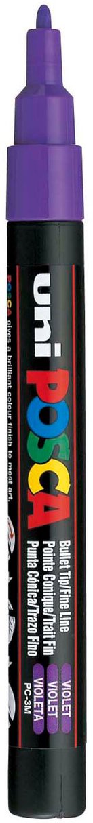 Uni posca posca uni pc3m verfmarker paars - ronde punt tot 1,3 mm