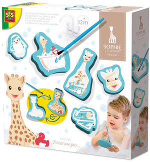 Ses creative - sophie la girafe - kleuren met water in bad - veilige kwast - figuren worden zichtbaar met water - herbruikbaar - badspeelgoed – badspeeltjes – vanaf 12 maanden