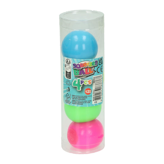 Knijpballen in neonkleur - 4st.