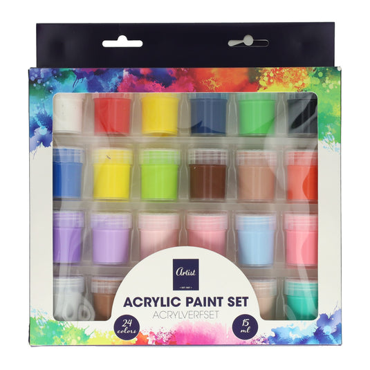 Acrylverfset 24 kleuren - 15ml