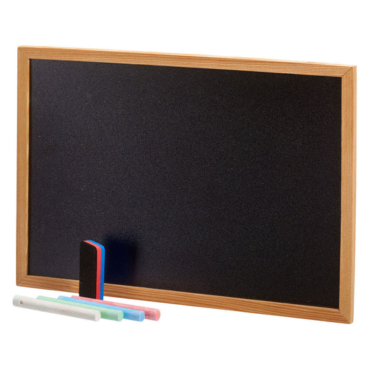 Krijtbord 21x30cm met 4 krijtjes en spons