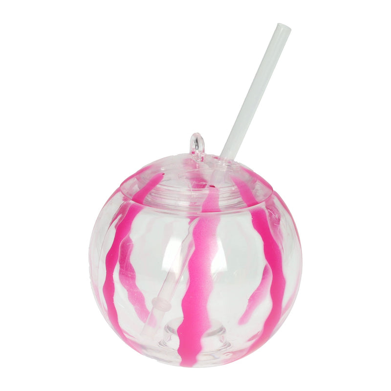 ギャラリービューアに画像をロードする, Drinkbeker in balvorm met deksel 500ml inclusief rietje
