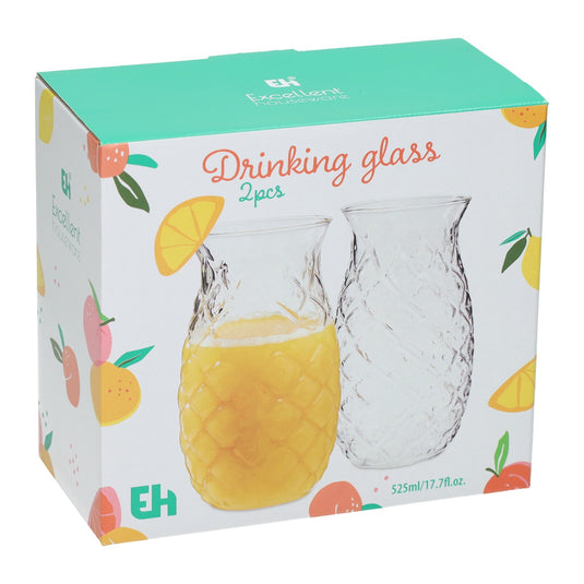 Set drinkglasen in ananasvorm 525ml - 2st.