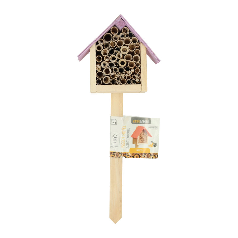 ギャラリービューアに画像をロードする, Houten insectenhotel op prikker
